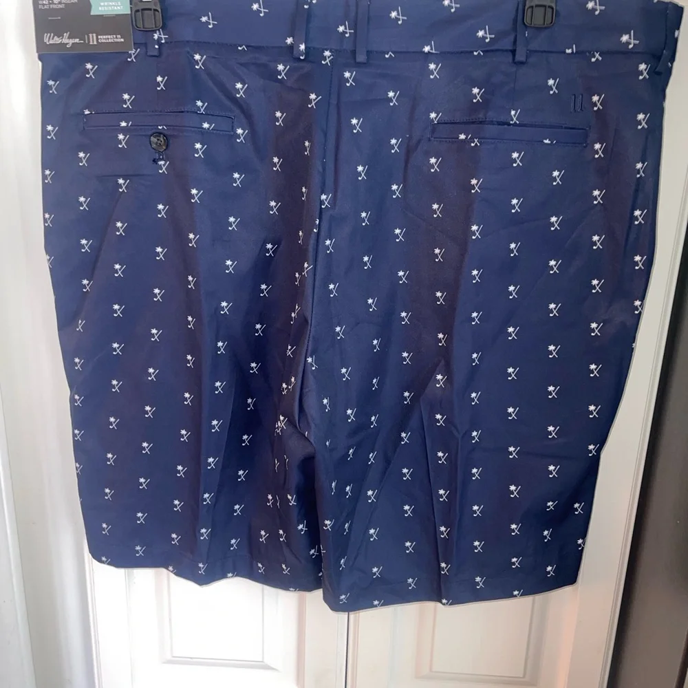 NWT Walter Hagen Perfect 11 Collection Golf Shorts Sz 42 Navy‎ White